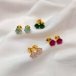 Zircon Interchangable Floral Earrings Screw Back - Image 3