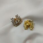 Zircon Interchangable Floral Earrings Screw Back - Image 2