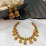 Lakshmi Coin with Elephant Short Neck Set