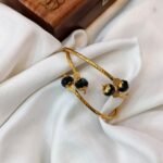 Black Beads Open Bangles