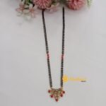 Coral and Pearl Mangalsutra Short Chain Set - Image 2