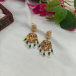 Lakshmi With Peacock Chandbali Earrings
