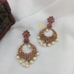 Floral Chandbali Earrings - Image 2