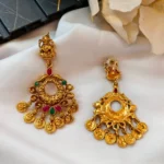 Lakshmi Coin Chandbali Earrings - Image 2