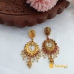 Floral Chandbali Earrings - Image 2
