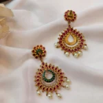 Floral Chandbali Earrings - Image 2