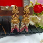 Peacock Pearls and Beads Jhumka