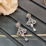 AD Cubic Thilak Silver Earrings - Image 3