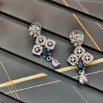 AD Cubic Thilak Silver Earrings - Image 2