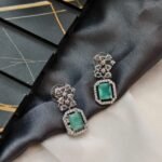 AD Recto Designer Silver Earrings - Image 2