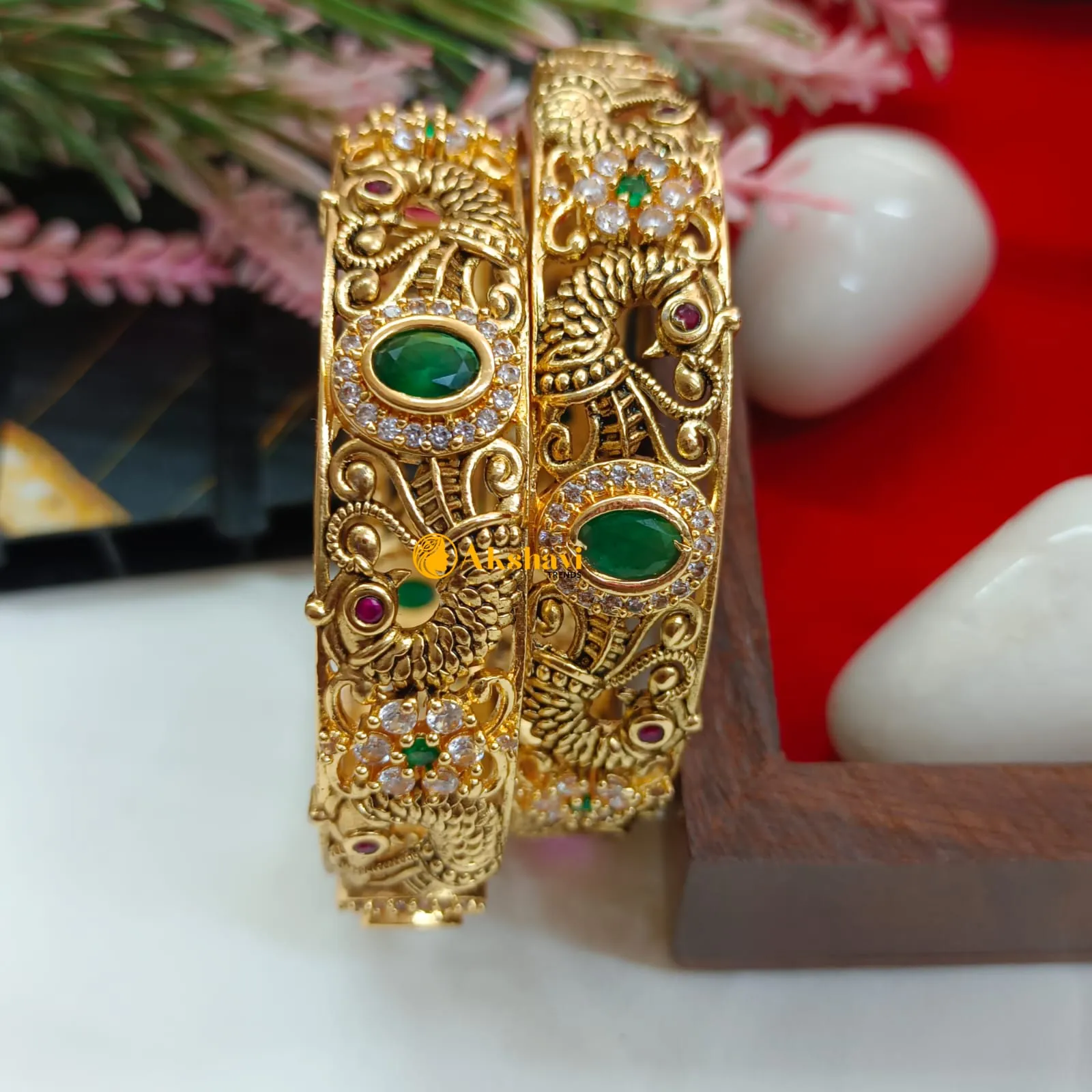 102815.1.3-2-1.webp Antique Peacock Bangles - Image 1