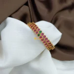 Kundan Ruby Green Bangles