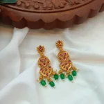 Kemp Green Beads Chandbali
