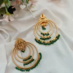 Antique Lakshmi Green Cluster Earrings - Image 2