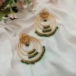 Antique Lakshmi Green Cluster Earrings - Image 3
