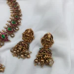 Gajalakshmi Pendant with Mango Short Neck Set - Image 2