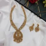 Lakshmi with Floral and Peacock Short Neck Set