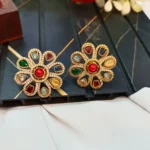 Navaratna Floral Earrings - Image 2