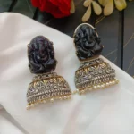 Oxidised Ganesha Jhummka