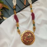 Peacock Pendant With 2 Layer Pearl and Crystal Mal - Image 3