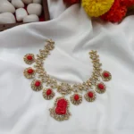 Victorian Ganesha with Floral Short Neck Set - Image 3