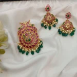 Peacock Kundan Pendant Set