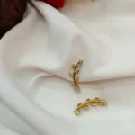 Gold White Stone Ear Cuffs - Image 2