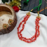 Antique Coral Mala Short Neck Set
