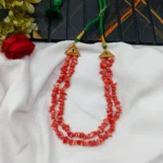 Antique Coral Mala Short Neck Set - Image 2
