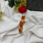 Coral Tube Pearl and Green Beads Bangles 2s - Image 3