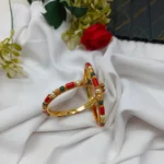 Coral Tube Pearl and Green Beads Bangles 2s