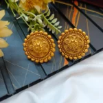 Matte Finish Floral Round Stud