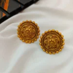 Matte Finish Floral Round Stud - Image 2