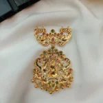 Lakshmi with Peacock Pendant Gold - Image 2