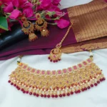 Beautiful Bridal choker Neck Set with Chandbali Ea - Image 2