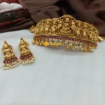 Antique Lakshmi Kemp Stone Pearl Choker With Earri