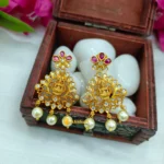 Lakshmi Peacock Kemp Stone With Pearl Choker Set - Image 2
