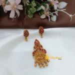 Matte Lakshmi Peacock Kemp Pendant Set