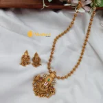 Perumal Pendant with Fancy Amla Ball Chain Short Neckset