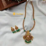 Perumal Pendant with Fancy Amla Ball and Green Bea