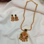 Lakshmi Cubic Stone with Earrings Short Neck Set - Image 3