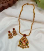 Lakshmi Cubic Stone with Earrings Short Neck Set