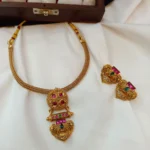 Designer Pendant Mesh Chain Short Neck Set