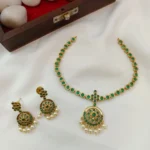 AD Floral Attigai Short Neck Set - Image 3