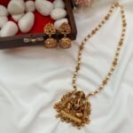 Ganesha Pendant with Amla and Pearl Mala Short Neck