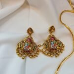 Meenakari Shivparvathi Pendant with 30" Kodi Chain - Image 3