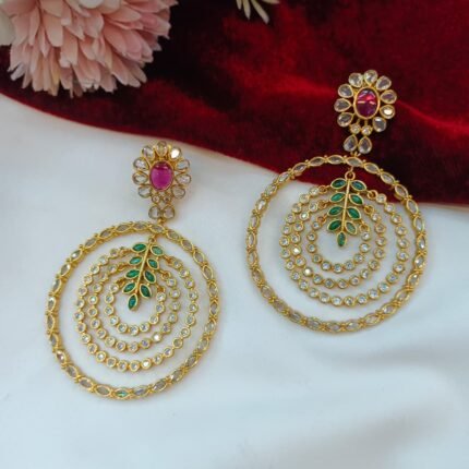 4 Ring Chandbali Earrings