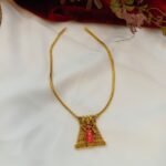 Meenakari Lakshmi Temple Design Short Neck Set - Image 3