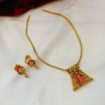 Meenakari Lakshmi Temple Design Short Neck Set