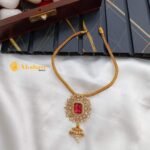 Cubic Pendant with Mesh Chain Short Neck Set - Image 2